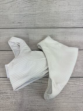 Shein Plus Size White Ribbed 2pc Matching Bikini Swimsuit Size 4XL
